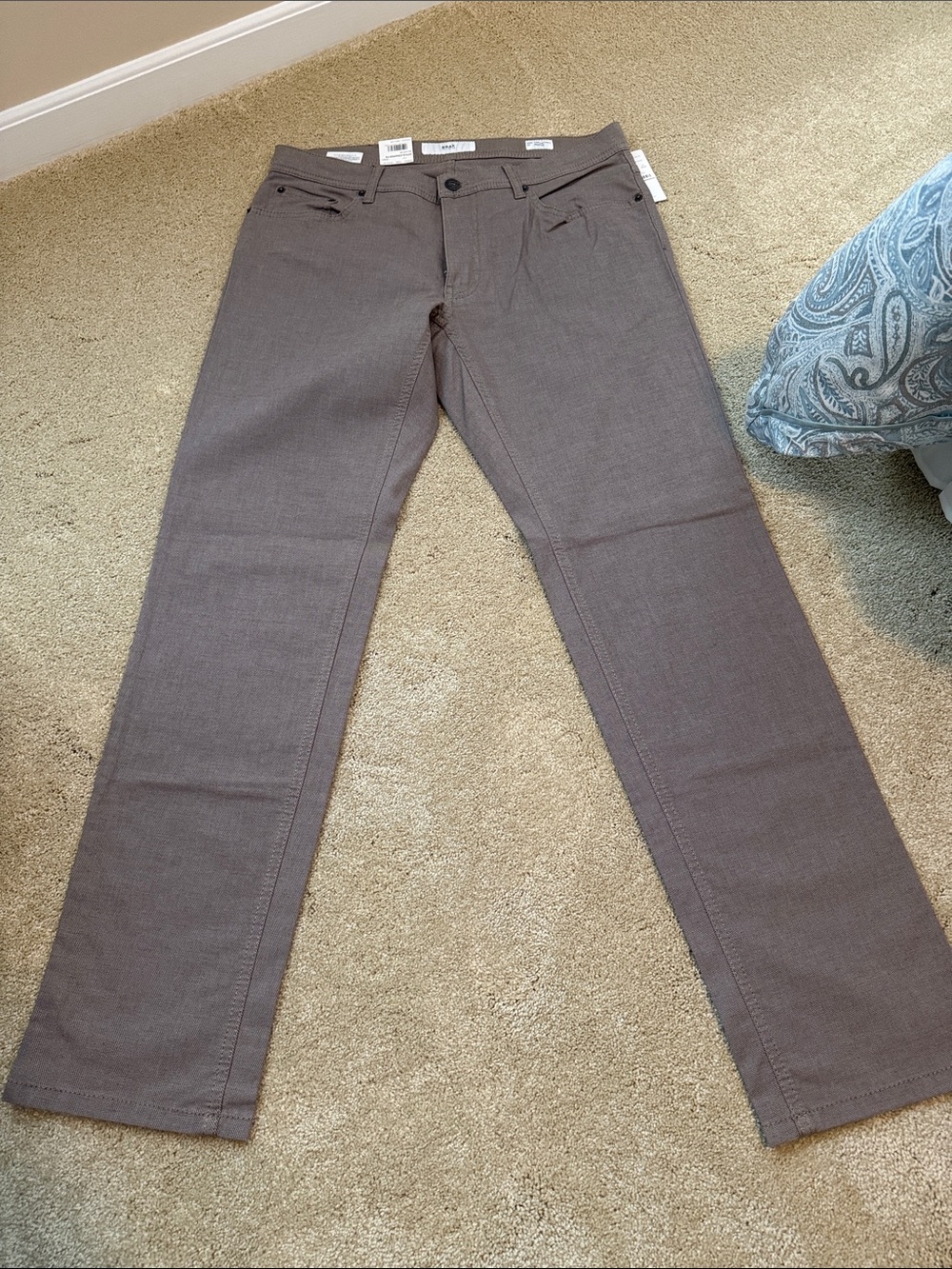 Men's Brown Stretch Slim Fit Pants